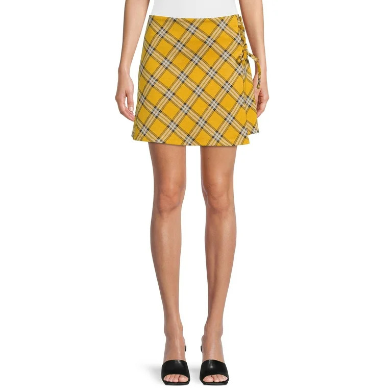 Madden NYC Women’s Side Lace-Up Plaid Skirt | Walmart (US)