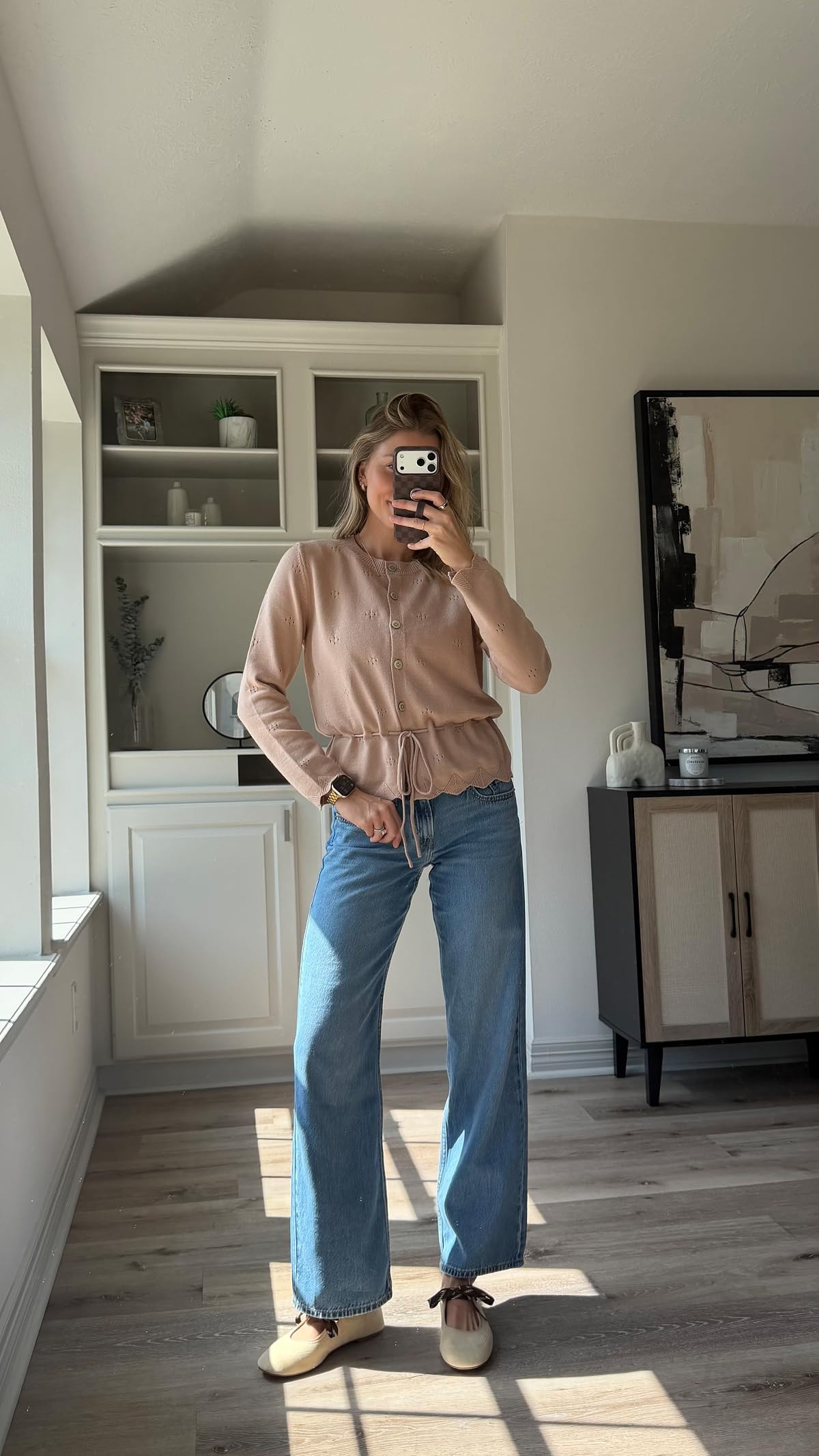 Cute fall outfit inspo | S in crochet sweater top, 26 in denim
 

 #LTKootd