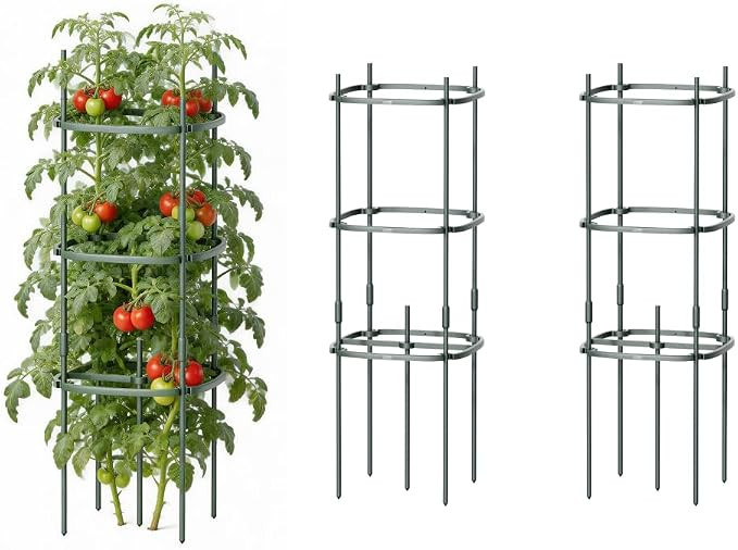 Vego Garden Tomato Cage Tomato Tower 3 Tier for Garden & Pots, Rust-Resistant Tomato Stakes Heavy... | Amazon (US)