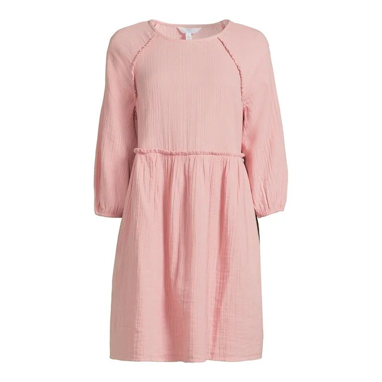Time and Tru Women’s Babydoll Mini Dress, Sizes XS-XXXL | Walmart (US)
