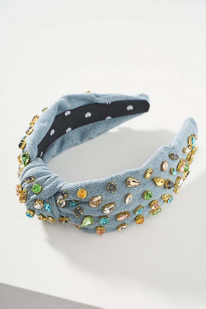 Lele Sadoughi Embellished Denim Headband | Anthropologie (US)