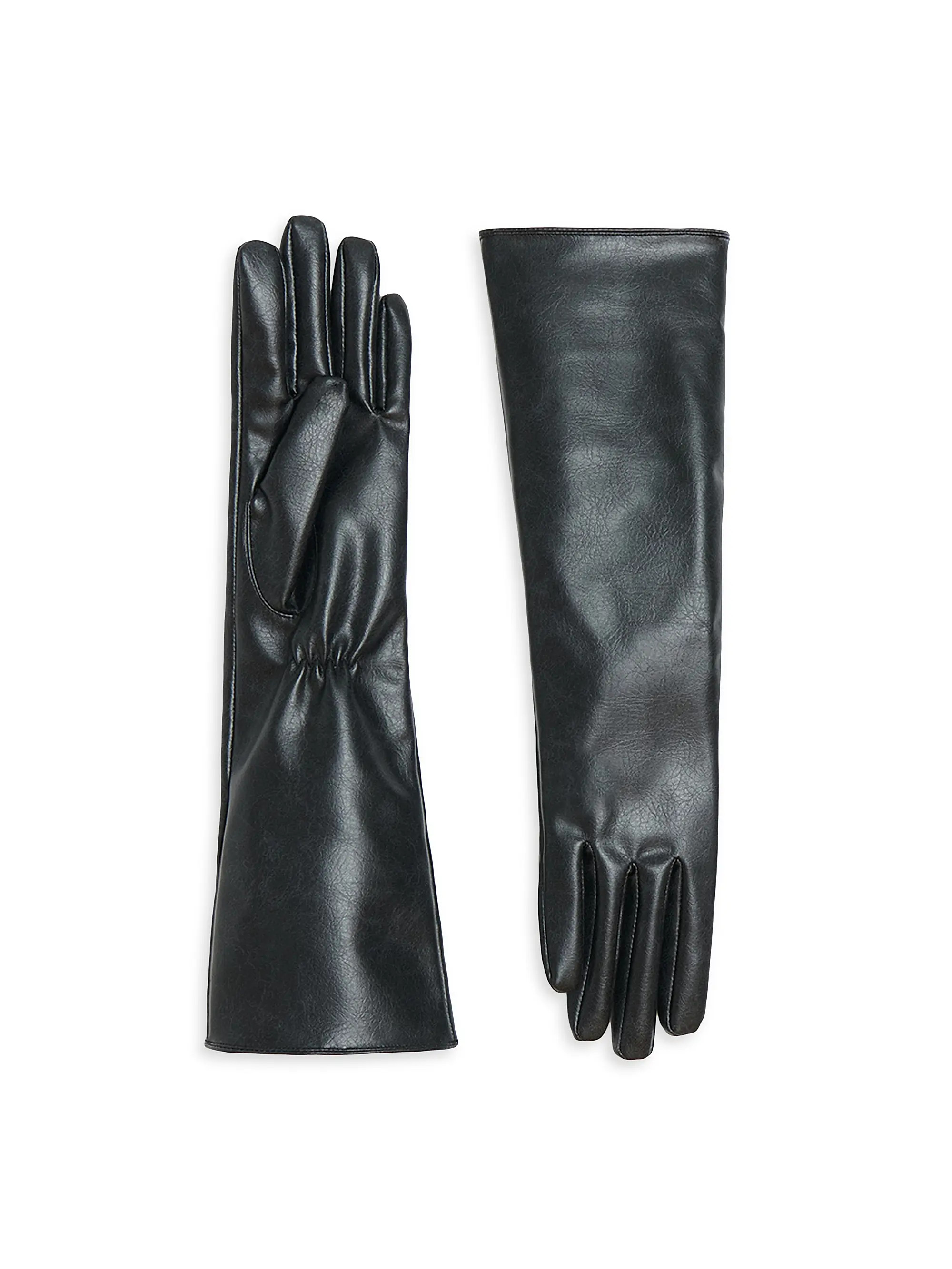 Shop Apparis Gwen Faux-Leather Long Gloves | Saks Fifth Avenue | Saks Fifth Avenue
