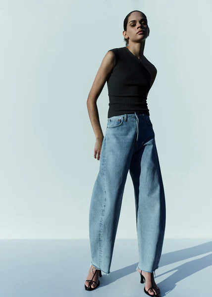 Luna High Rise Pieced Taper in Void | AGOLDE