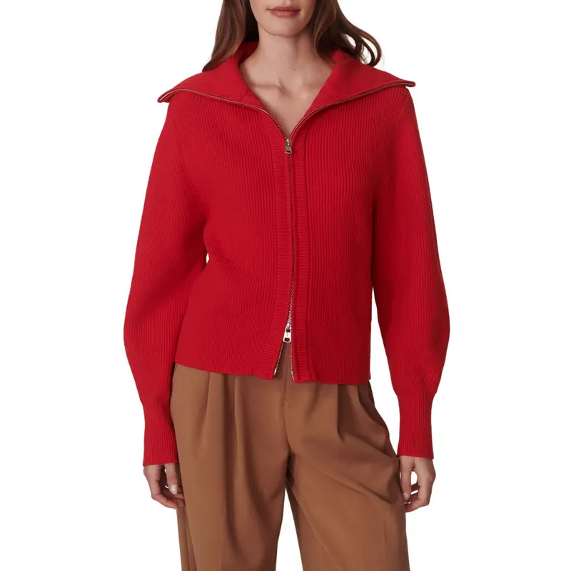 Varley Enrico Knit Zip Jacket in Coffee Bean at Nordstrom, Size Large | Nordstrom