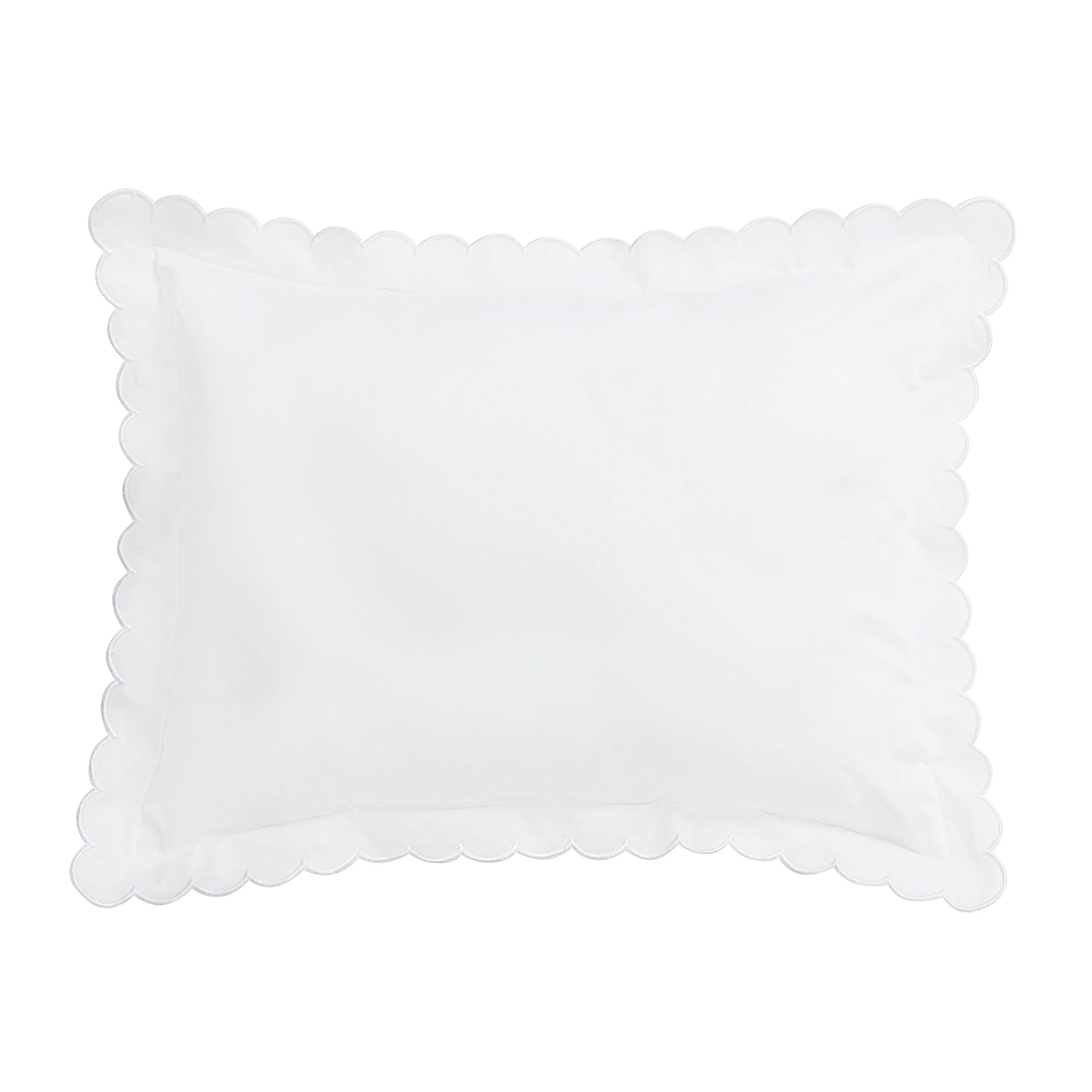 White Scallop Baby Pillowcase - Nursery Gifts | Little English