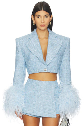 Bronx Banco Kacey Cropped Blazer in Powder Blue from Revolve.com | Revolve Clothing (Global)