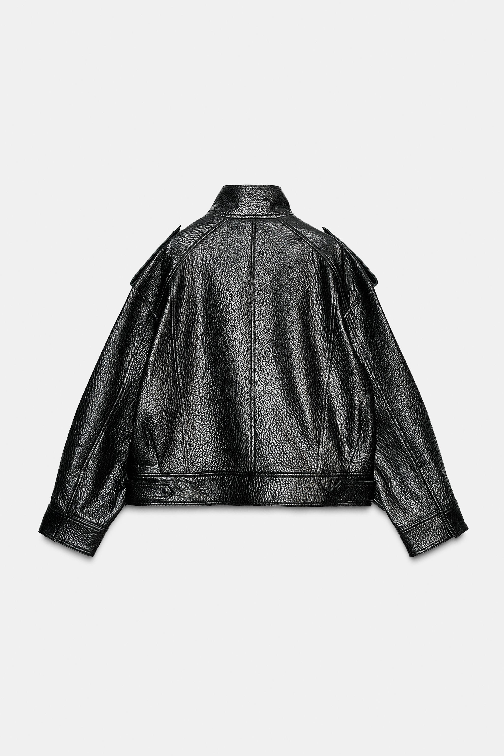 100% LEATHER BOMBER JACKET ZW COLLECTION LIMITED EDITION | Zara US