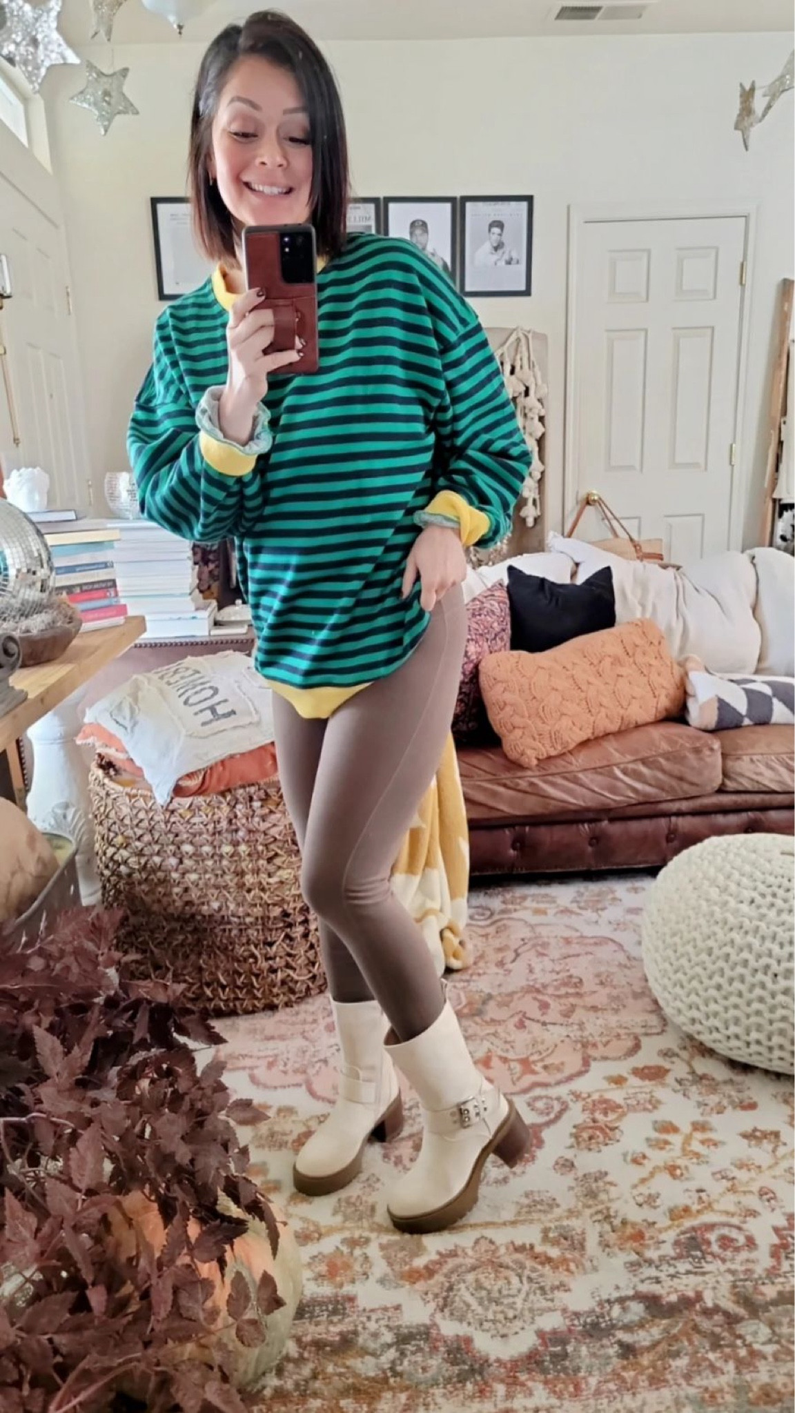 Cozy outfit! Wearing a medium in the sweatshirt & these boots are super comfortable! Run tts

#warmlegginflgs
#oversizedsweatshirt



#LTKStyleTip #LTKSaleAlert #LTKTravel