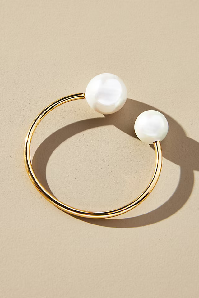 Double Pearl Cuff Bracelet | Anthropologie (US)