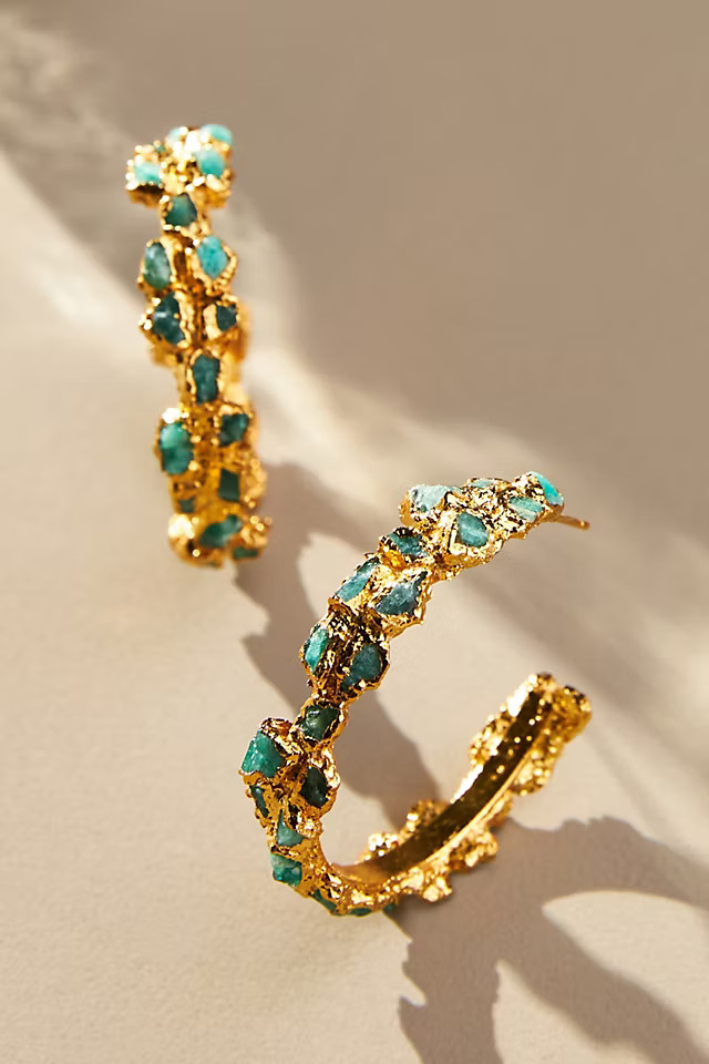 Fenomena Emerald Hoop Earrings | Anthropologie (US)