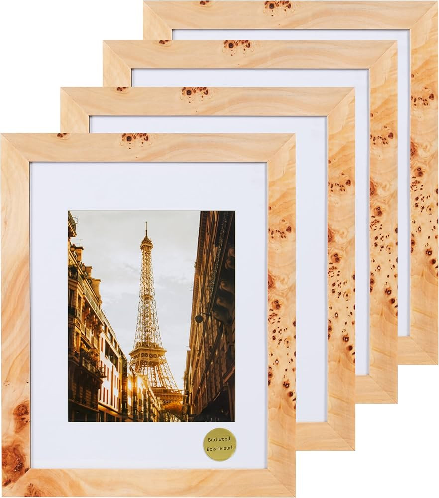 Concepts (Set Of 4 11X14 Burl Wood Picture Frames Matted To 8x10 -Natural Wood Finish Picture Fra... | Amazon (US)