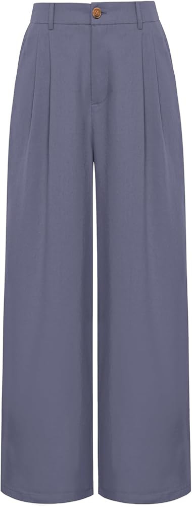 GRACE KARIN Wide Leg Pants for Women Cotton Linen Business Casual Long Trousers Palazzo Pants wit... | Amazon (US)