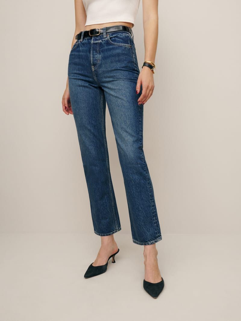 Cynthia High Rise Straight Cropped Jeans | Reformation (Global)