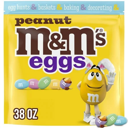 M&M’s Peanut Eggs Milk Chocolate Pastel Easter Candy Bulk - 38 oz Bag | Walmart (US)