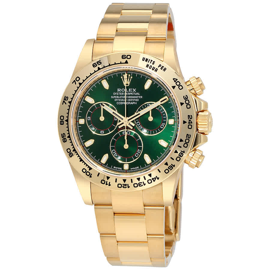 Rolex Cosmograph Daytona Green Dial 18K Yellow Gold Oyster Mens Watch 116508GRSO | Jomashop.com & JomaDeals.com
