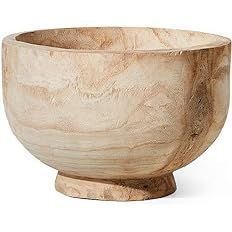 Serene Spaces Living 11" Paulownia Wood Round Bowl, Handmade Wooden Decorative Bowl Fruit Basket ... | Amazon (US)