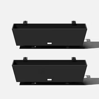 36 in. x 10 in. Black Plastic Railing Window Box (2-Pack) | The Home Depot