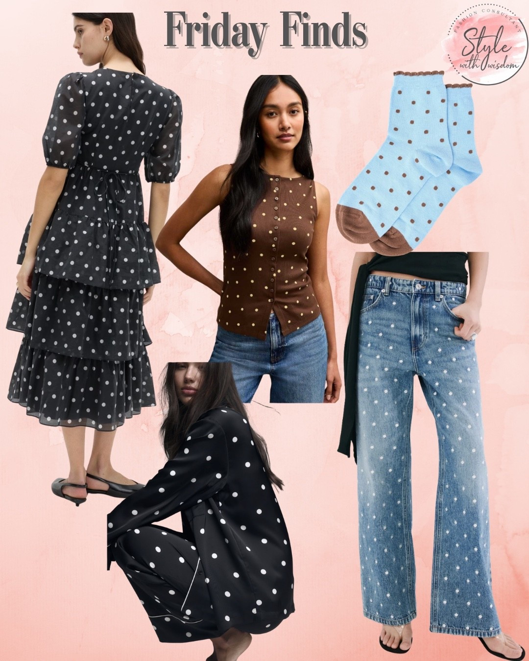 Friday finds this week is polka dot! Whether you want some subtle socks, an occasion dress, everyday jeans, fun PJs or a Spring top, I have them covered! 

#LTKstyletip #LTKspring #LTKjeans
