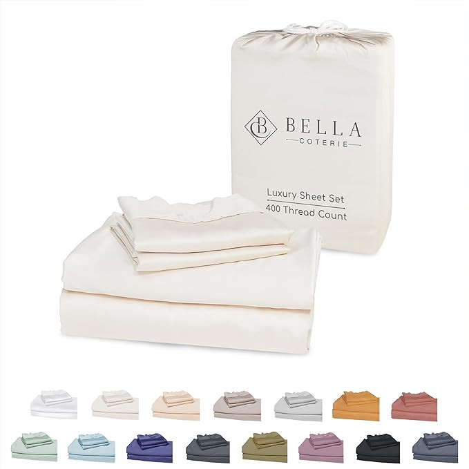 Bella Coterie Luxury Queen Bamboo Sheet Set | Organically Grown | Ultra Soft | Cooling for Hot Sl... | Amazon (US)