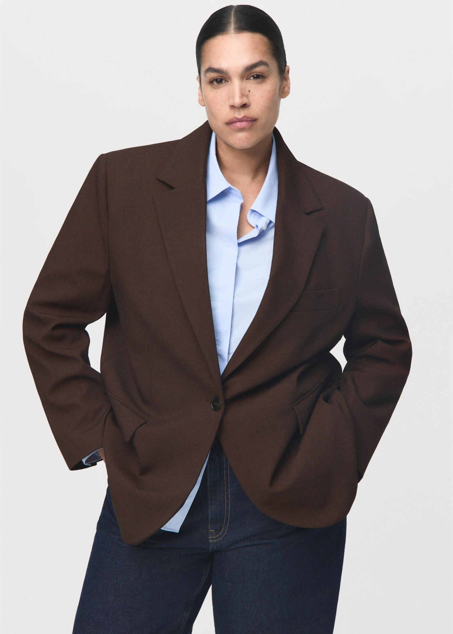 Straight-fit suit jacket - Women | MANGO United Kingdom | MANGO (UK)