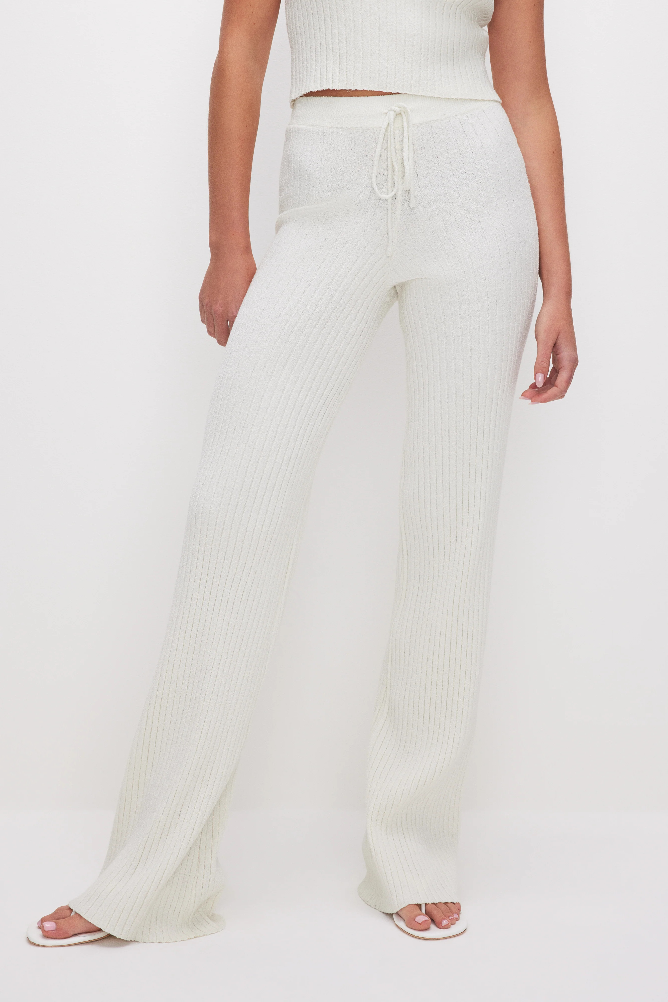 RIBBED TERRY FLARED PANTS | Good American