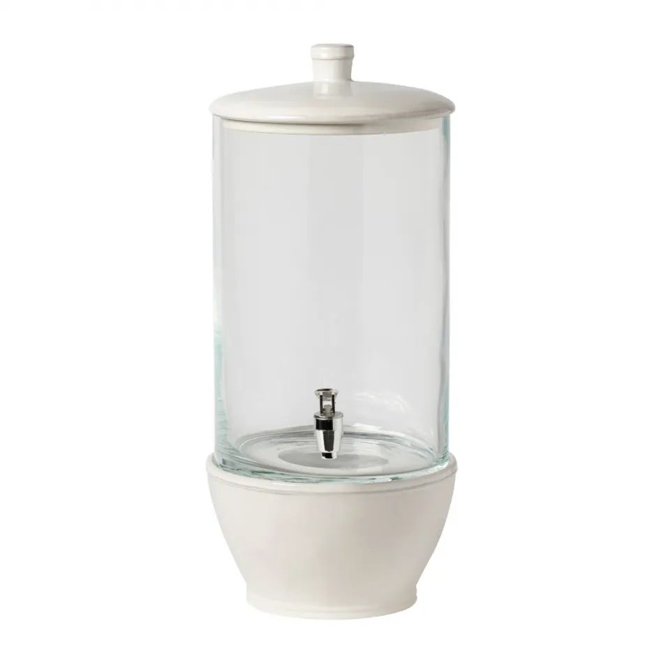 Fontana White Glass Drink Dispenser D8.25'' H18.5'' | 338 Oz. | Gracious Style