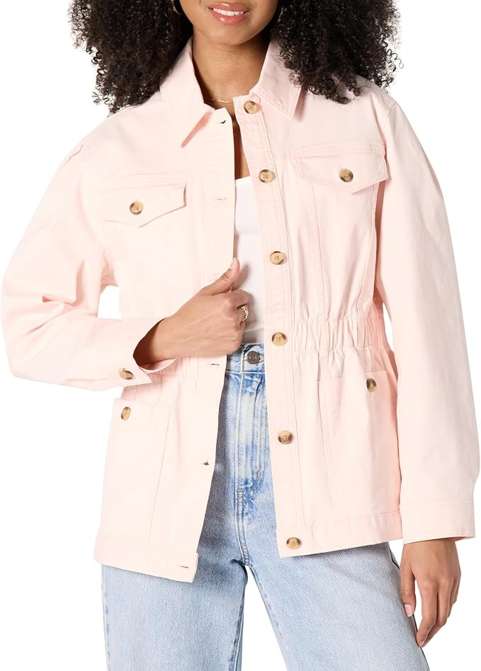 Amazon Essentials Women's Relaxed-Fit Dropped Shoulder Midweight Cotton Twill Jacket | Amazon (US)