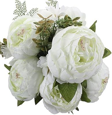 Duovlo Springs Flowers Artificial Silk Peony Bouquets Wedding Home Decoration,Pack of 1 (Spring W... | Amazon (US)