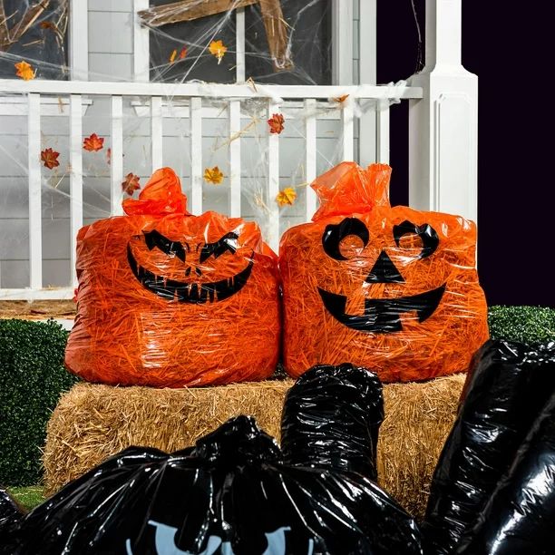 JOYIN 6 Pack Halloween Pumpkin Leaf Spider Bags Decorations for Party Supplies | Walmart (US)