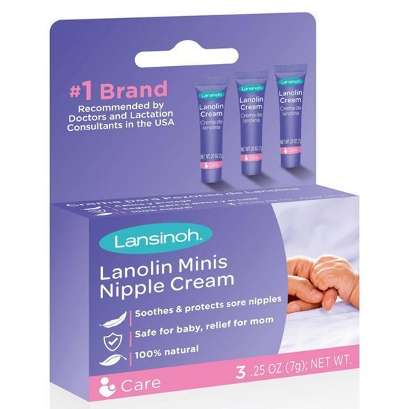 Lansinoh Lanolin Nipple Cream for Nursing - 3 Mini Tubes/0.25oz Each | Target