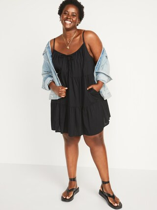 Tiered Clip-Dot Mini Cami Swing Dress for Women | Old Navy (US)