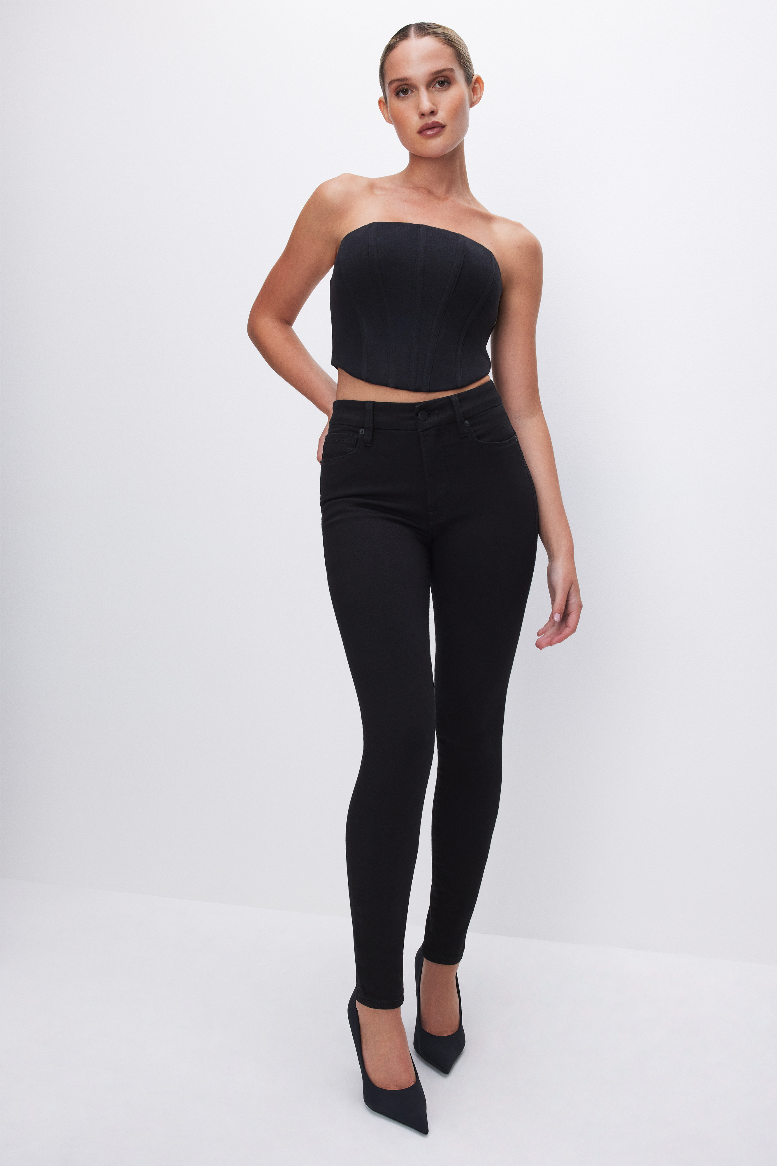 GOOD WAIST SKINNY NEVER FADE JEANS | BLACK001 - GOOD AMERICAN | Good American