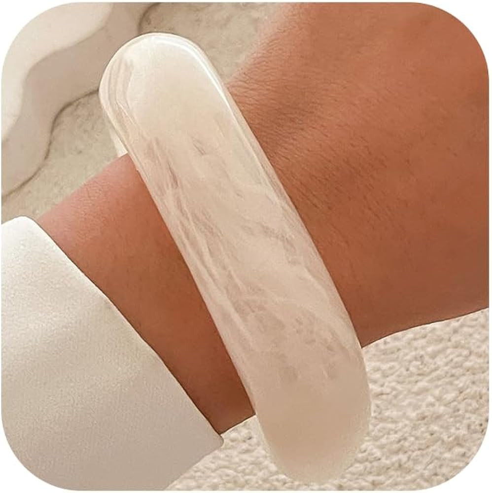 Acrylic Resin Chunky Bangle Bracelets for Women Resin Irregular Bangle Wrap Bracelete Acrylic Ban... | Amazon (US)