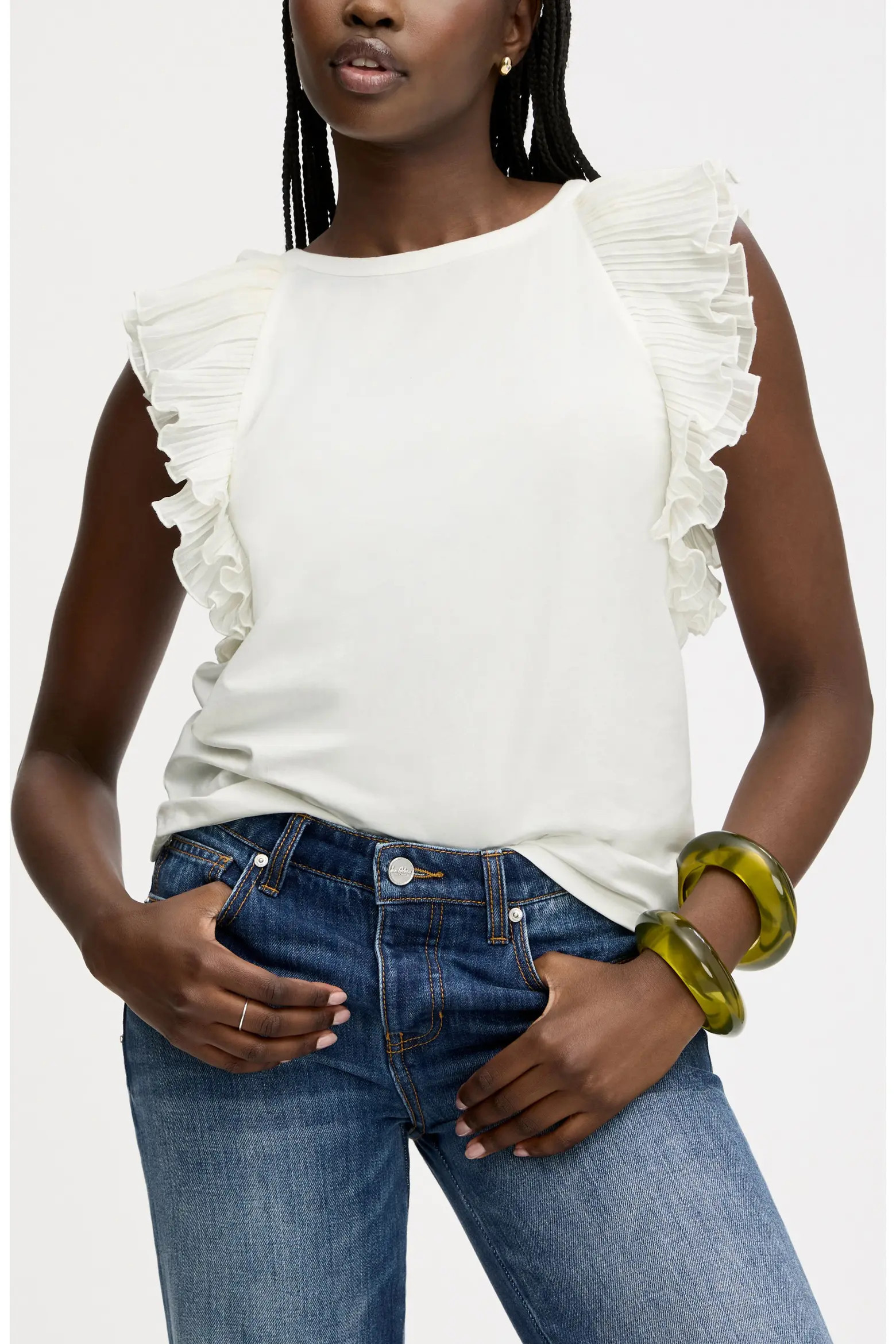 Pleated Ruffle Sleeve Top (Women) | Nordstrom | Nordstrom
