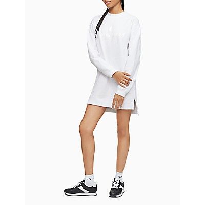 Organic Cotton Monogram Logo Sweatshirt Dress | Calvin Klein | Calvin Klein (US)