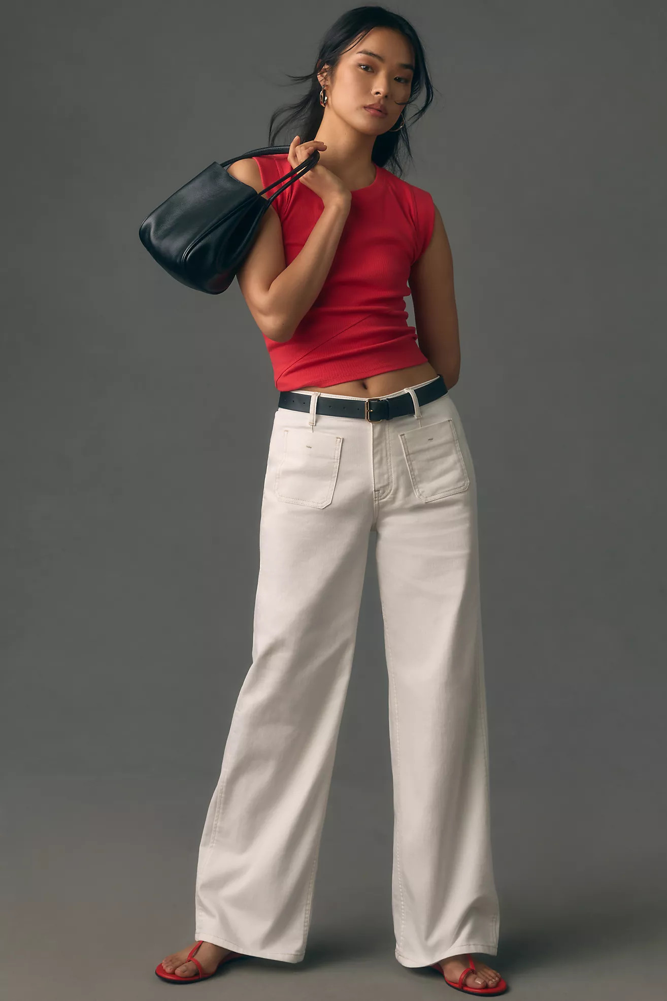 Pilcro Vintage Column High-Rise Wide-Leg Jeans | Anthropologie (US)