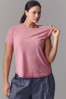 The Bennie Cotton Slub Crew-Neck Slim Tee by Pilcro | Anthropologie (US)