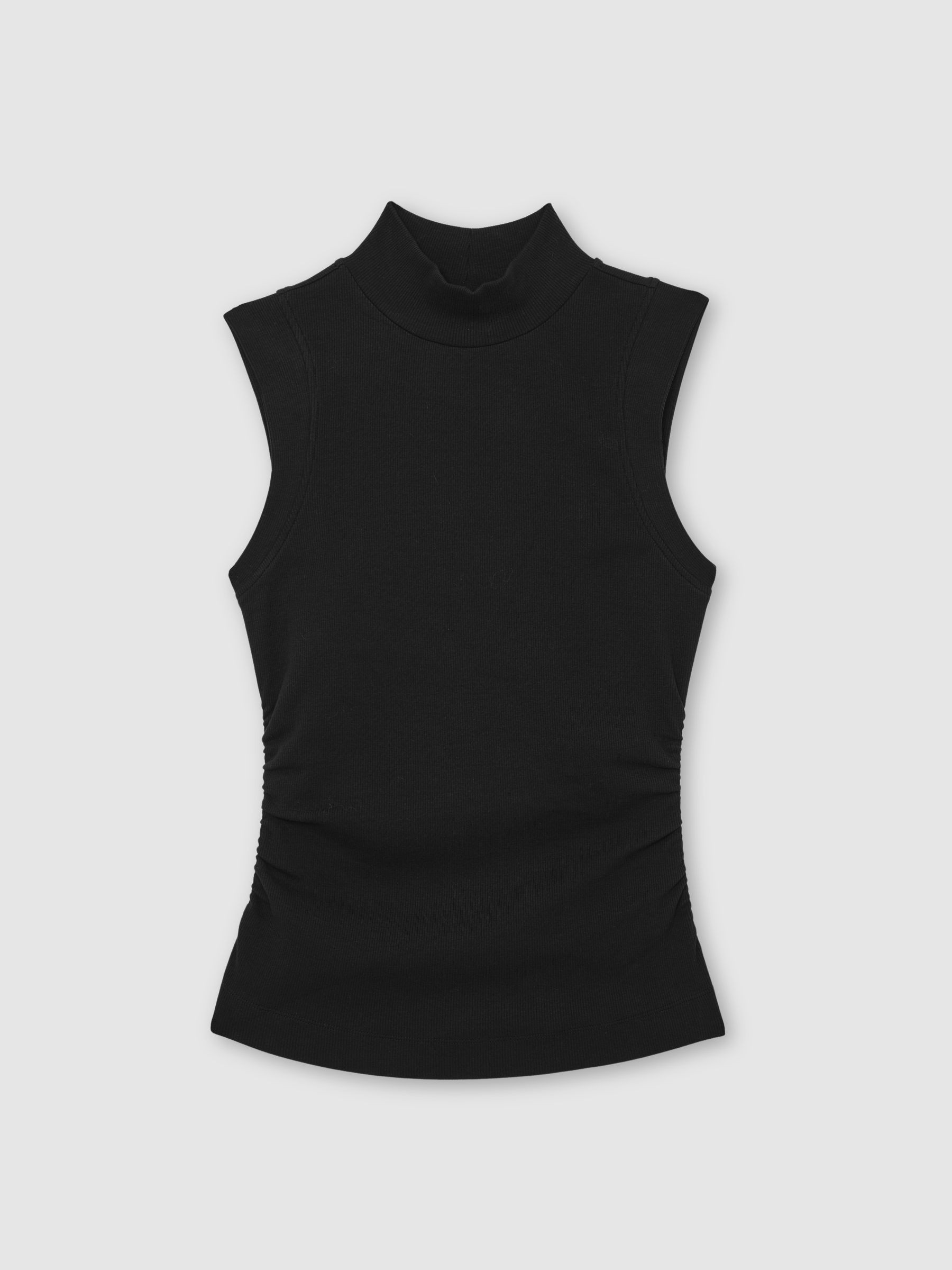 Reiss Stretch-Cotton High-Neck Vest in Black | REISS | Reiss US