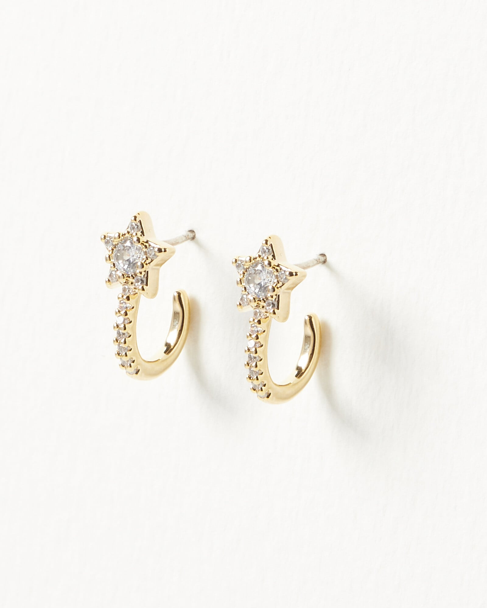 Ambrose Star & Gem Inlay Hoop Earrings | Oliver Bonas | Oliver Bonas (Global)