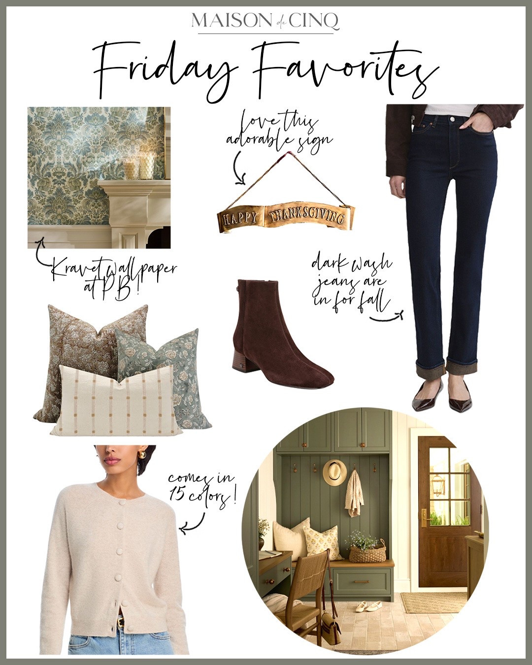 This week’s Friday Favorites include fave designer jeans 25% off, the cutest Halloween decor on sale, fall sweaters we’re loving, and so much more!

Home decor, fall decor, fall fashion, fall outfit, fall denim, wide leg jeans, straight leg jeans, fall sweaters, throw pillows

#LTKSeasonal #LTKHome #LTKSaleAlert