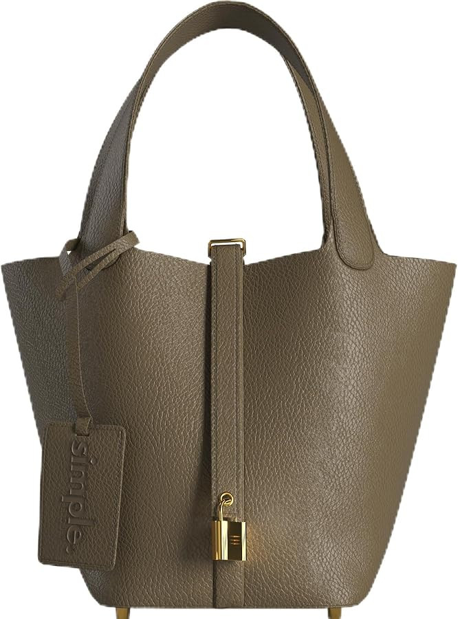 Mini Bucket Tote Handbag (Khaki) | Amazon (US)