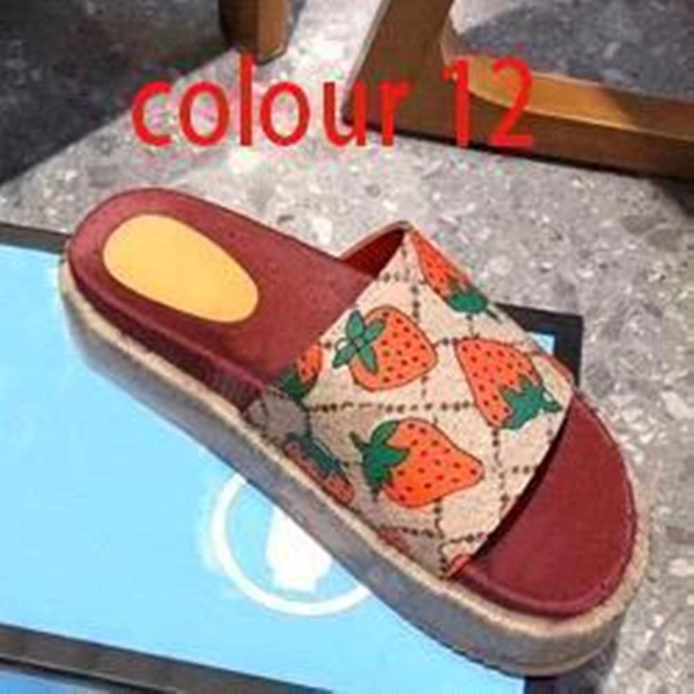 Newset Classic Lady Slippers Woman Strawberry Beach Thick Bottom Shoes Platform Alphabet Lady San... | DHGate