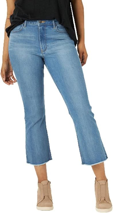 Wrangler Women's Kick Flare High Rise Crop Jean | Amazon (US)