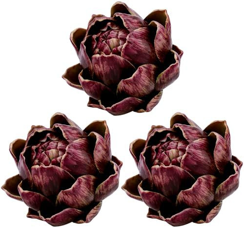 3Pcs Large Faux Artichoke Decor Artificial Vegetable and Fake Fruit Realistic Artichoke Bowl Fill... | Amazon (US)