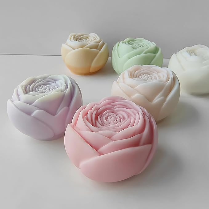 Rose Ball 3D Round Flower Peony Resin Casting Molds - Silicone Mold for Candle Making & Home Deco... | Amazon (US)