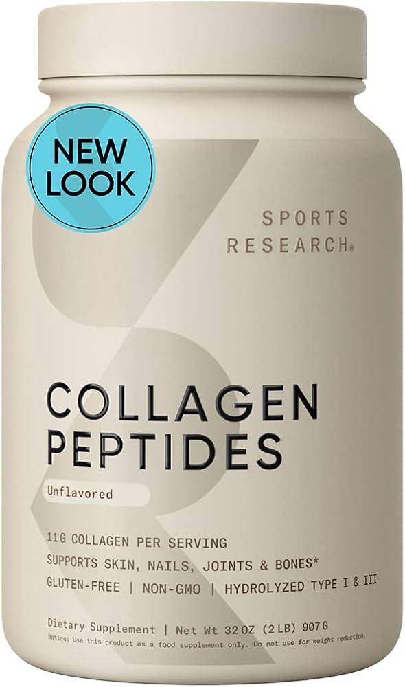 Sports Research Collagen Peptides - Hydrolyzed Type 1 & 3 Collagen Powder Protein Supplement for ... | Amazon (US)