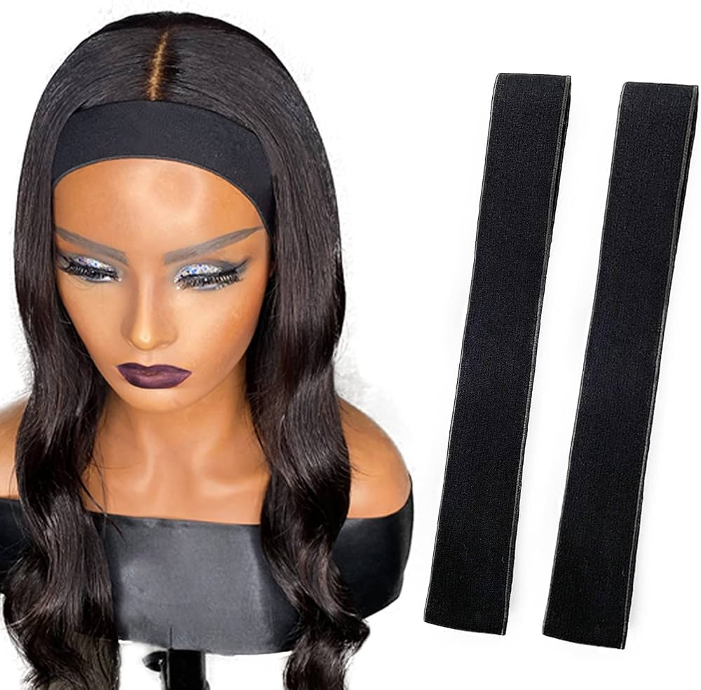 2 Pcs Elastic Bands for Wig, Lace Melting Edge Wrap to Lay Edges (Black, Pack of 2) | Amazon (US)
