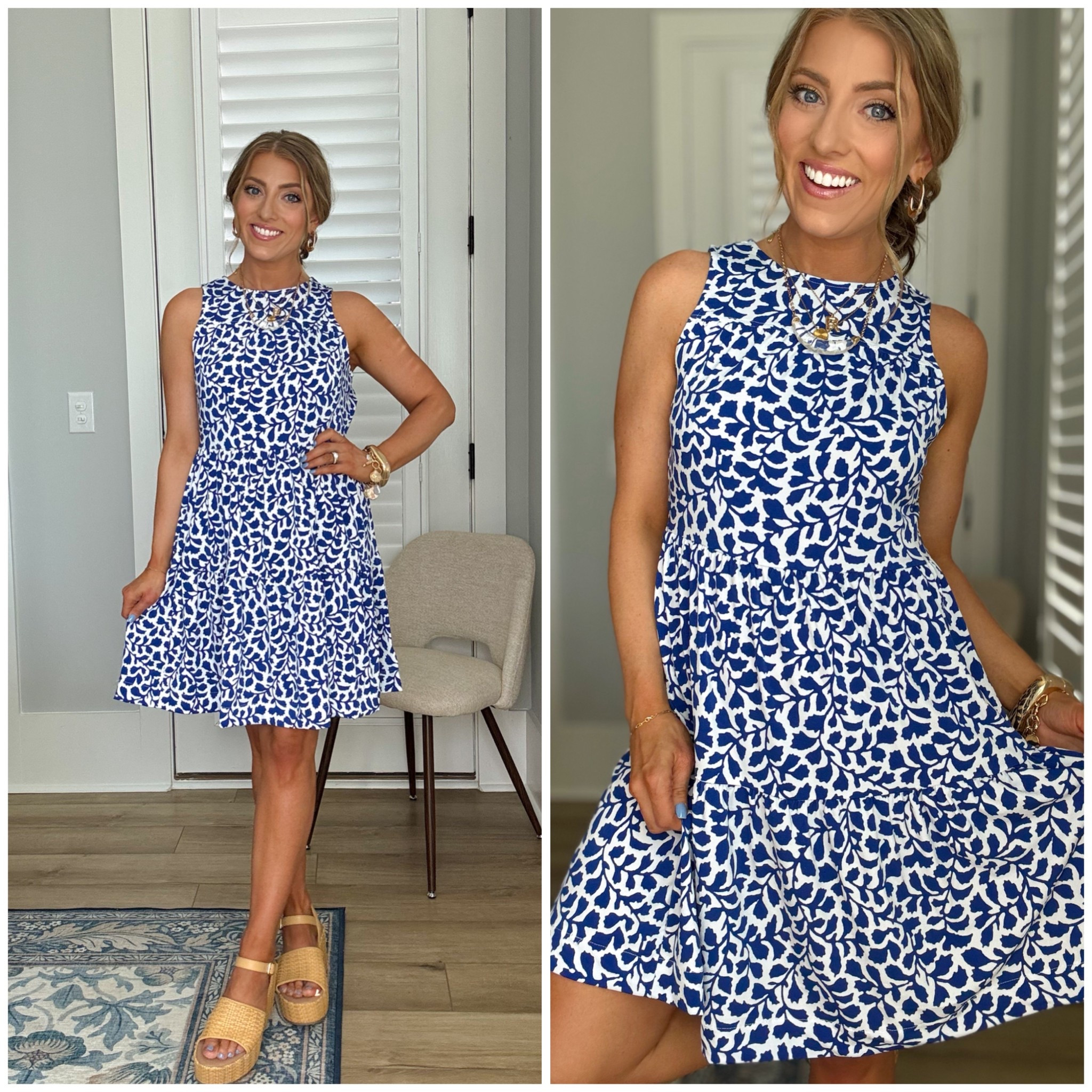 This $14 Walmart dress 😍💙 I wore this to family dinner tonight and it was SO cute and comfy!! The fit is easy and flattering, the fabric is lightweight, and I love this blue + white print for summer 🙌🏼

It’s one of those throw-on-and-go dresses that looks way more expensive than it is 👏🏼 perfect for everyday mom life, casual dinners, vacations, or even dressed up with wedges!

Runs TTS and such a good length (I’m 5’2” for reference!)—this is definitely one of those pieces that’s going to sell fast at this price!!

#walmartfashion #walmartfinds #walmartdress #affordablefashion #budgetstyle #summerdress #everydayoutfits #momstyle #casualchic #ootd #summerstyle #under20 #walmartstyle

#LTKootd #LTKmomlife #LTKPetite