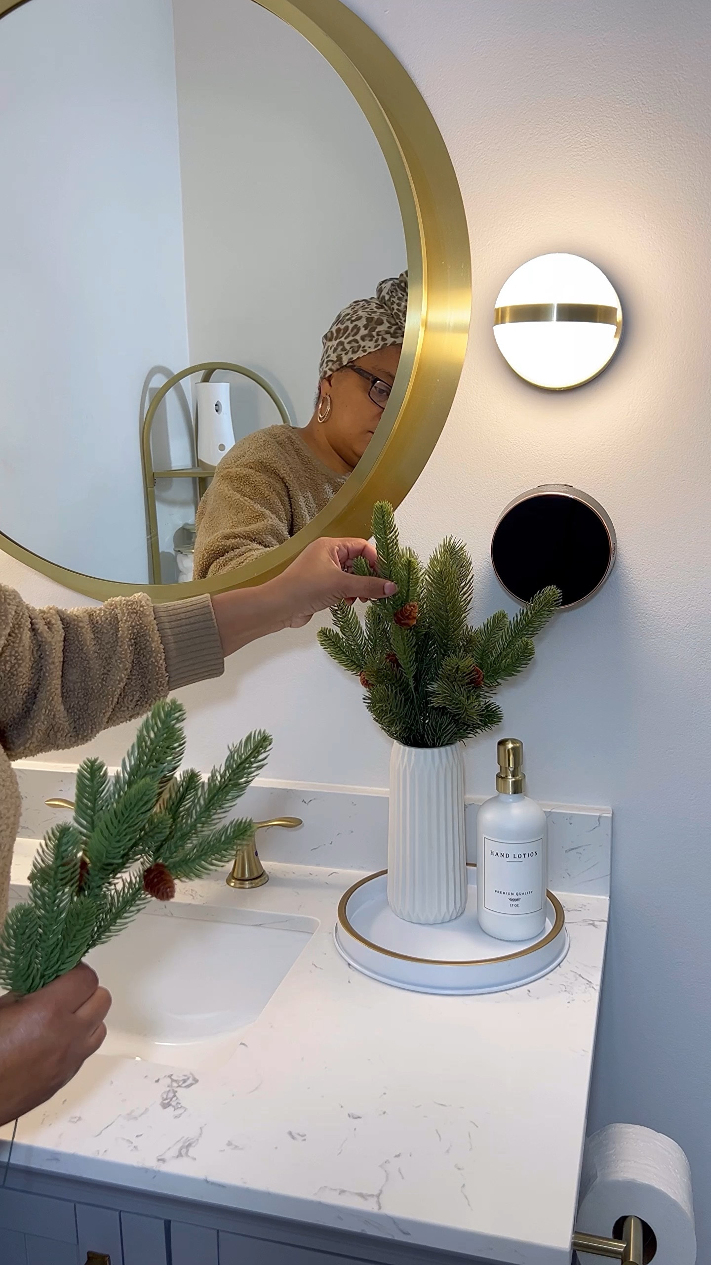 Decorate your bathroom for the holidays with these affordable finds! @amazon | flameless candle | christmas faux florals | string lights | holiday themed hand towels 

#LTKFindsUnder50 #LTKHome #LTKSeasonal