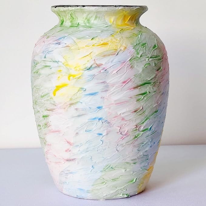 Colorful Decorative Painted Vase - 8.6" Pastel Dopamine Spring Ceramic Flower Vase Home Centerpie... | Amazon (US)